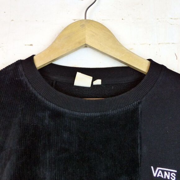 Vans X Fabiana Delfino Sweatshirt Women M Black Corduroy Blocked Patchwork Skate - Picture 6 of 10